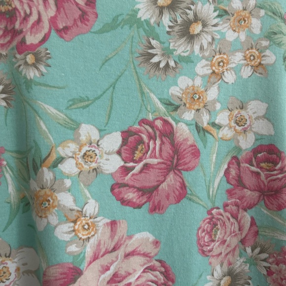 Miss Elaine Relax Floral Dress Green Pink Size S - Picture 8 of 13